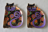 LAUREL BURCH VINTAGE ROYAL DOULTON FABULOUS FELINES CAT TRAYS - PAIR- SIGNED