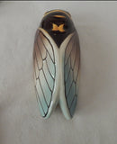 CICADA WALL VASE- FRENCH MAJOLICA- VINTAGE-HANDPAINTED - 8.25 INCHES LONG