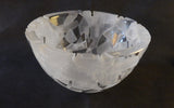 SASAKI MODERN CUBIST CUT- TO -FROST CRYSTAL BOWL - ARTIST SIGNED