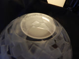 SASAKI MODERN CUBIST CUT- TO -FROST CRYSTAL BOWL - ARTIST SIGNED