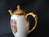 EARLY 20TH CENTURY FRAURETH PORCELAIN COFFEEPOT- HAND PAINTED- ARTIST SIGNED