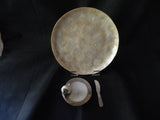 GUMPS' VINTAGE MOTHER OR PEARL CAVIAR DISH, KNIFE, TRAY