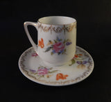 ROSENTHAL DONATELLO FLORAL COFFEEPOT W 4 DEMITASSE CUPS/SAUCERS