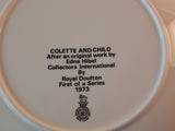 EDNA HIBEL COLETTE & CHILD COLLECTOR PLATE-  1973- ROYAL DOULTON MOTHER AND CHILD SERIES