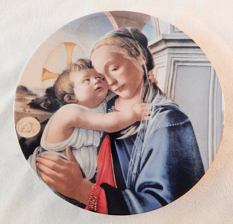 INTERNATIONAL MUSEUM ANNUAL CHRISTMAS STAMP ART PLATE MADONNA AND CHILD BY BOTTICELLI