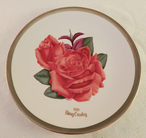 AMERICAN ROSE SOCIETY PORCELAIN COLLECTOR PLATE - BING CROSBY ROSE 1981