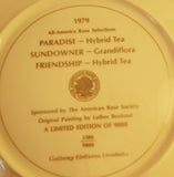 AMERICAN ROSE SOCIETY PORCELAIN COLLECTOR PLATE - PARADISE ROSE 1979