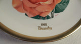AMERICAN ROSE SOCIETY PORCELAIN COLLECTOR PLATE - BRANDY ROSE 1982