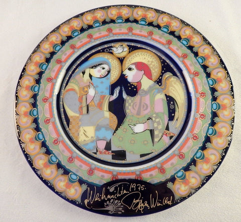 ROSENTHAL WIINBLAD WEIHNACHTSTELLER 1975 HANDPAINTED PORCELAIN CHRISTMAS PLATE - THE ANNUNCIATION