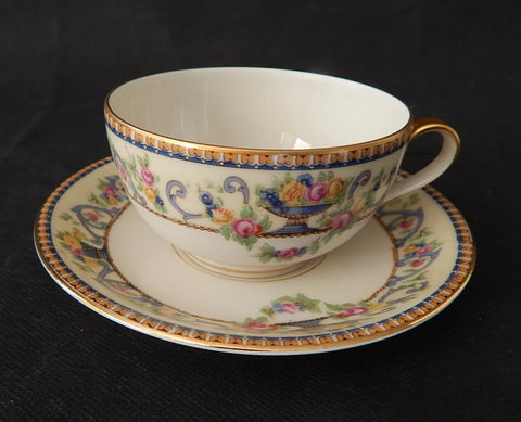 LIMOGES ELITE ELEOD IVORY CUP AND SAUCER- BAWO AND DOTTER - GUERIN POUYAT